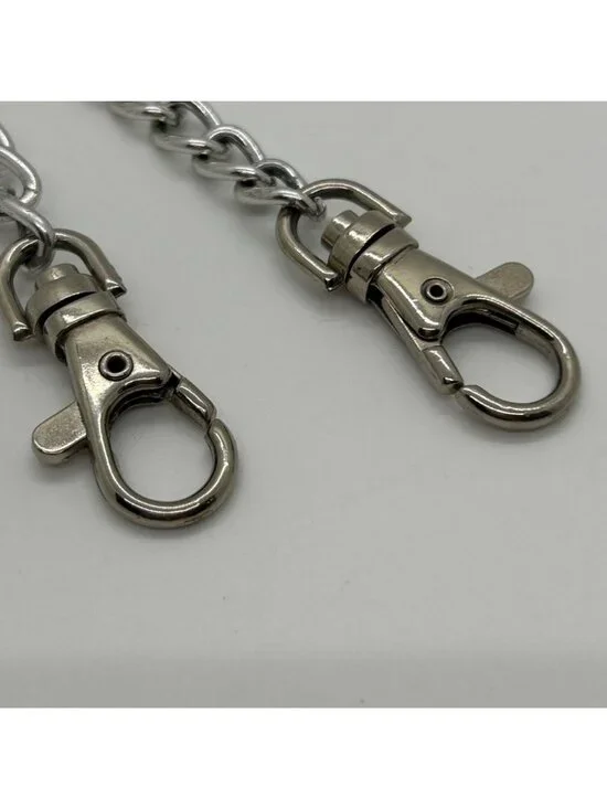 Heavy Duty Stainless Steel Wallet Chain With Clasp Hooks For Biker Jeans Or Keys - Picture 3 of 8